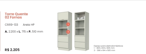 Cozinha  Fineze | Torre Quente 2 Fornos | C669 | Henn 0126