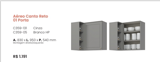 Cozinha  Americana | Aéreo Canto Reto | C359 | Henn 0126