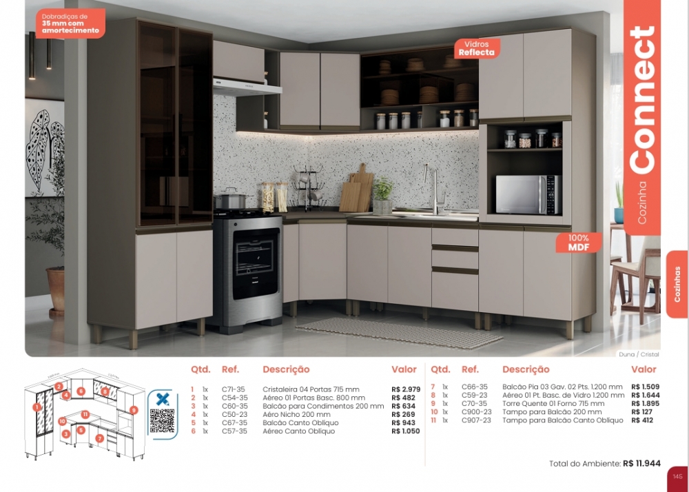 Cozinha  Connect | Cozinha Modulada | Henn 0126