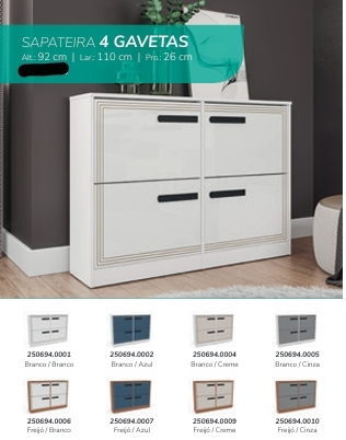 Sapateira 4 Gavetas | Politorno 0226