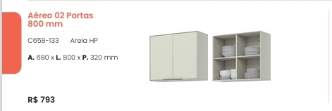 Cozinha  Fineze | Aéreo 2 Portas | C658 | Henn 0126