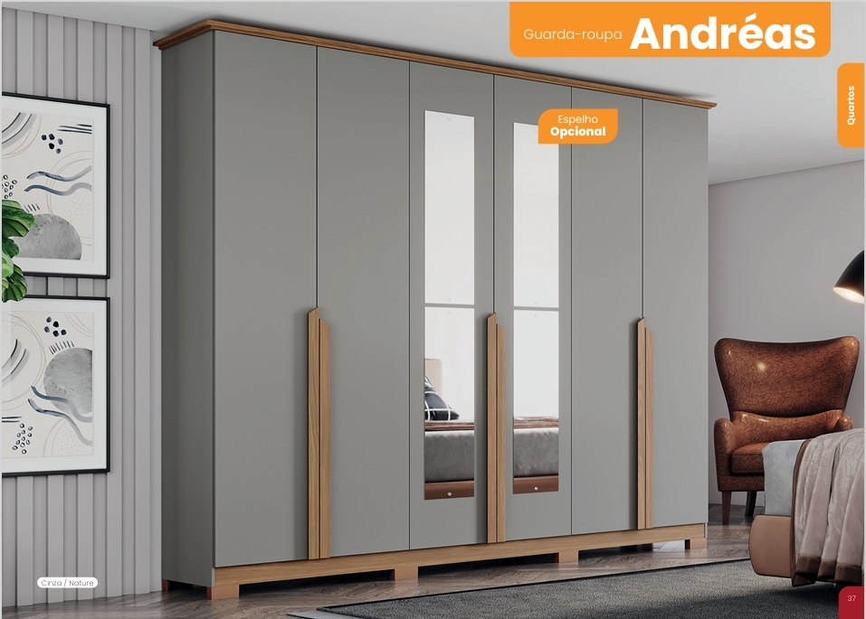 Roupeiro Andréas | D309 | Com Espelho | 0126