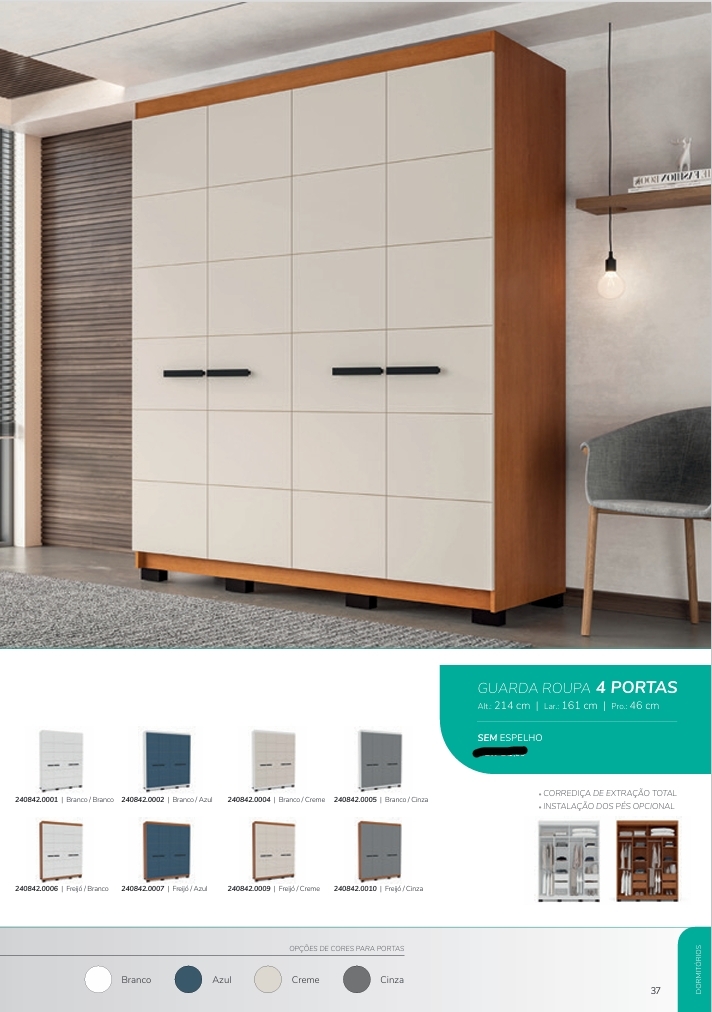 Roupeiro 4 Portas 161 | Politorno 0226  