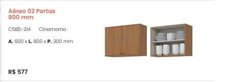 Cozinha  Venaly | Aéreo 2 Portas | C585 | Henn 0126