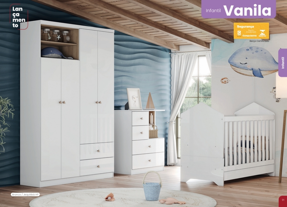 Quarto Infantil Vanila  | Roupeiro | l132 | Henn 0126