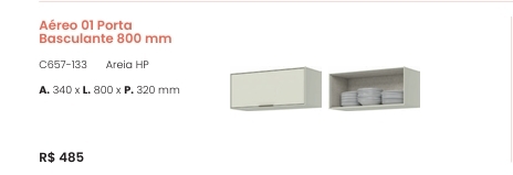 Cozinha  Fineze | Aéreo 1 Porta Basculante | C657 | Henn 0126