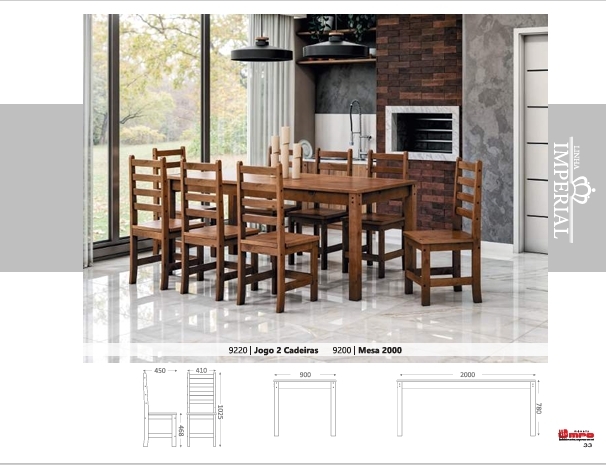 Jogo Com 2 Cadeiras | 9220 | Linha Imperial | MPO 0126