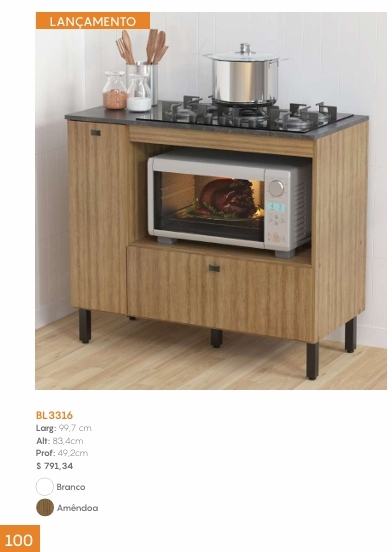 Balcão P/Cooktop 2 Portas | BL3316 | Tecnomobili 0226