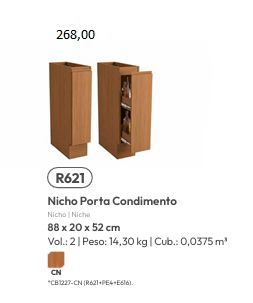 Cozinha Modulada Ciela | Valor Das Peças Avulsas Acima De Cada Imagem Do Produto | Kappesberg 0226    Confira !