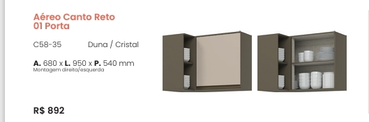 Cozinha  Connect | Aéreo Canto Reto | C58 | Henn 0126