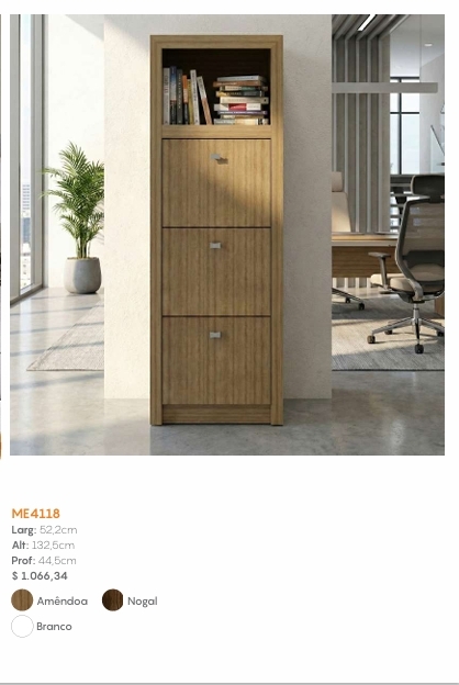 Gaveteiro C/ 3 Gavetas | ME4118 | Tecnomobili 0226