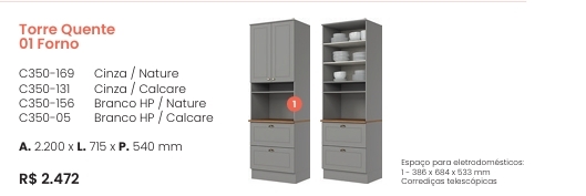 Cozinha  Americana | Torre Quente 1 Forno | C350 | Henn 0126