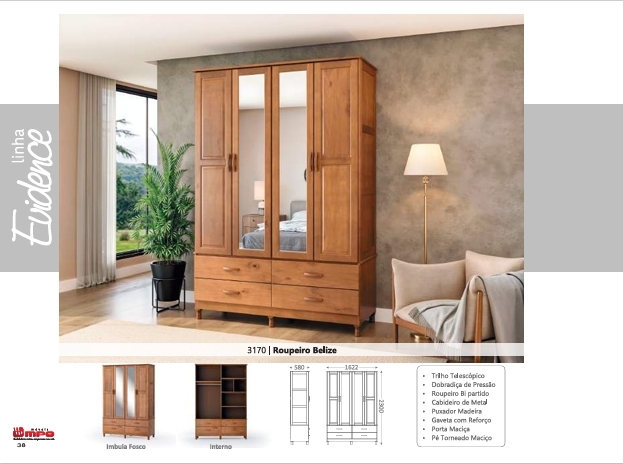 Roupeiro Belize | 3170 | Linha Evidence | MPO 0126