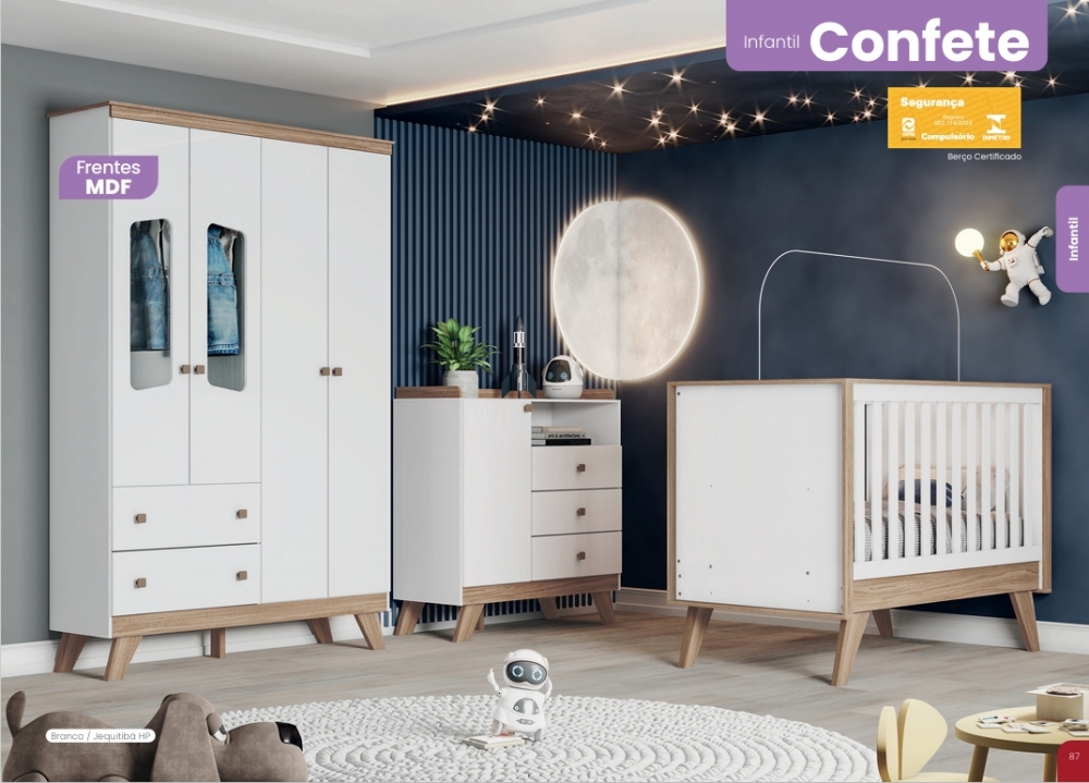  Quarto Infantil Confete | Roupeiro | l125 | Henn 0126