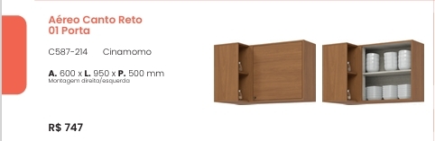 Cozinha  Venaly | Aéreo Canto Reto | C587 | Henn 0126