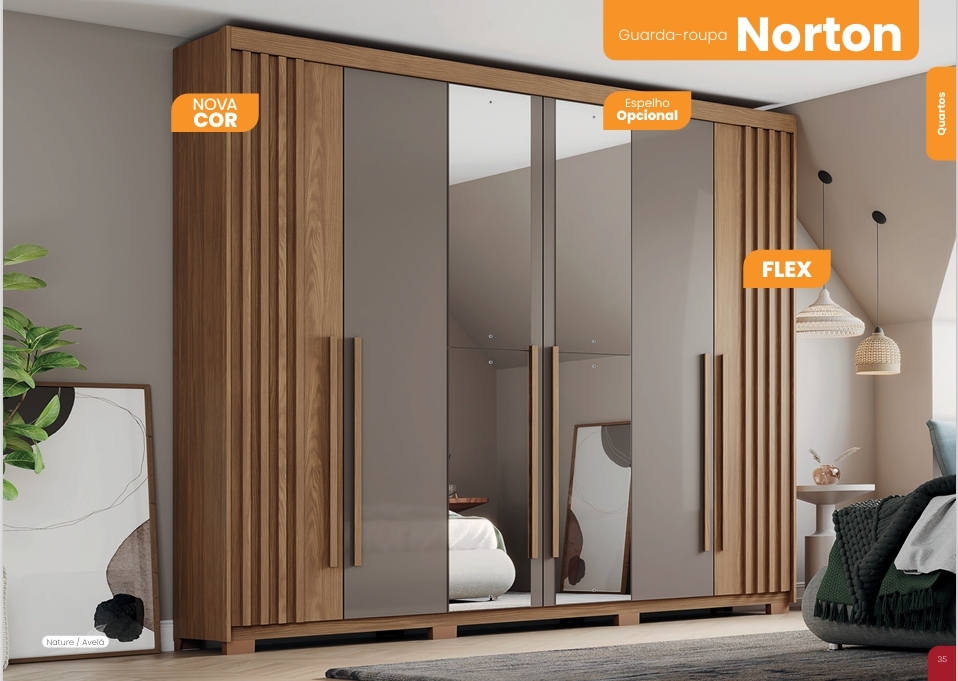 Roupeiro Norton | D325 | Com Espelho | Henn 0126