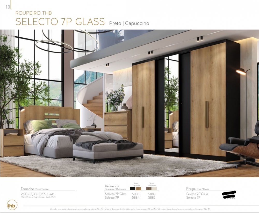 Roupeiro Seleto 7P | 5885 - 5884 - 5883 -5882 | Thb 0226   S/Espelho 1550,00 E Versão C/Espelho 1790,00