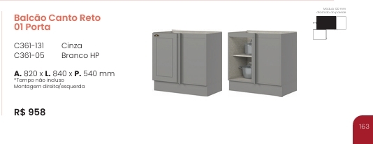 Cozinha  Americana | Balcão Canto Reto | C361 | Henn 0126