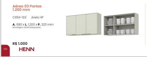 Cozinha  Fineze | Aéreo 3 Portas | C654 | Henn 0126