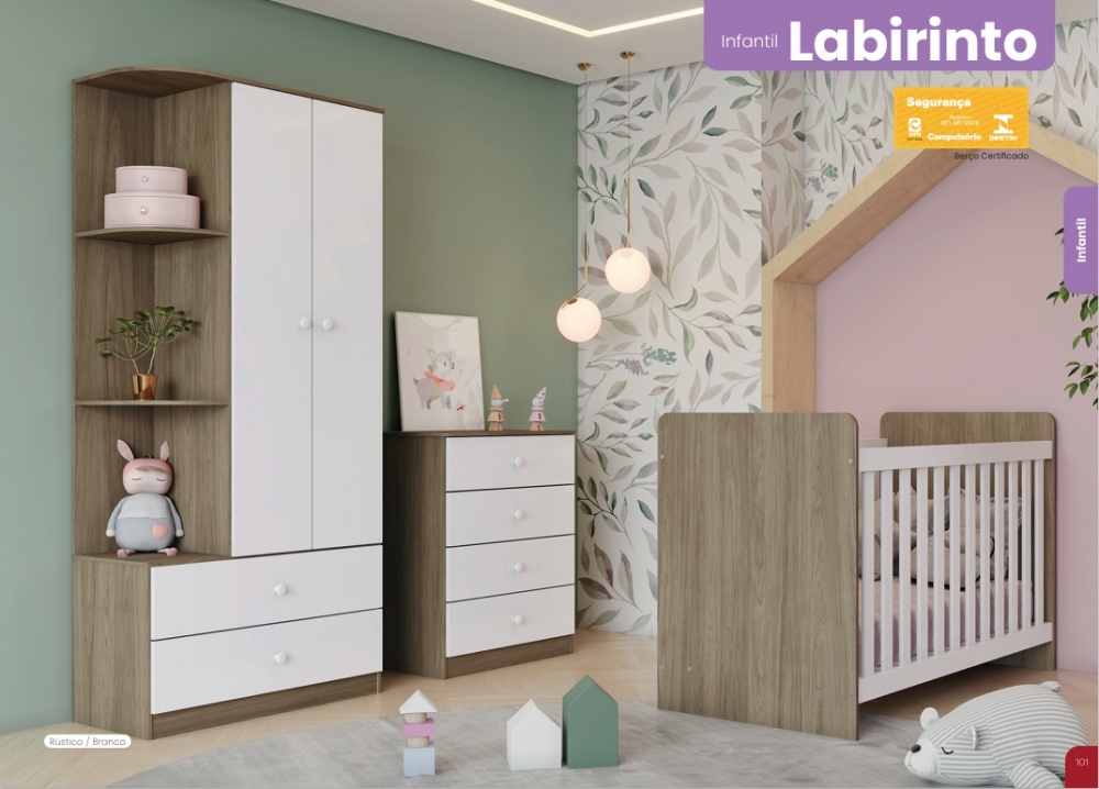  Quarto Infantil Labirinto | Roupeiro | I117 | Henn 0126