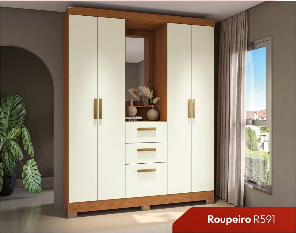 Roupeiro 5 Portas | R591 | Kappesberg 0226  S/Espelho 880,00 E Versão C/Espelho 898,00