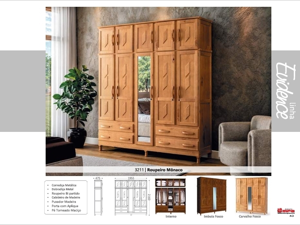 Roupeiro Mônaco | 3211 | Linha Evidence | MPO 0126