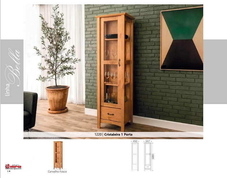 Cristaleira 1 Porta | 1220 | Linha Bella | MPO 0126