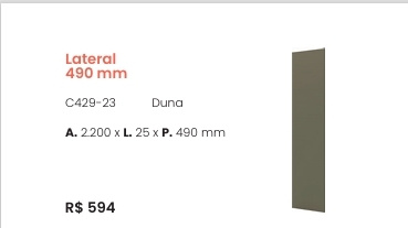 Cozinha  Connect | Lateral 490 mm | C429 | Henn 0126