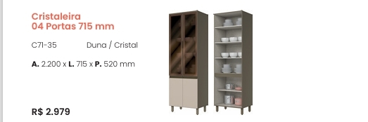 Cozinha  Connect | Cristaleira 4 Portas | C71 | Henn 0126