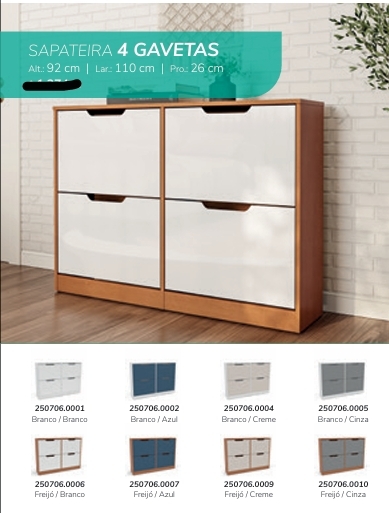 Sapateira 4 Gavetas | Politorno 0226