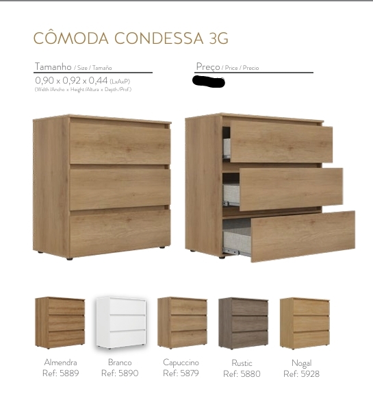 Cômoda Condessa 3G | 5889 - 5890 - 5879 - 5880 - 5928 | Thb 0226
