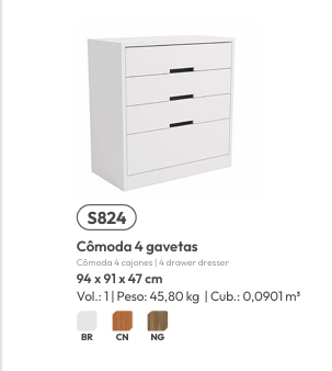 Cômoda 4 Gavetas | S824 | Kappesberg 0226 
