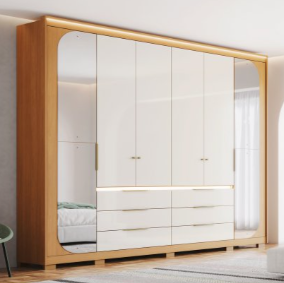 Guarda - Roupa Lumiere c/ Espelho e Iluminação com Led 265 | D352 | Henn