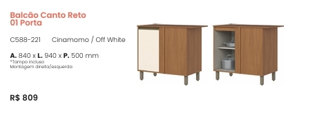  Cozinha  Venaly | Balcão Canto Reto | C588 | Henn 0126