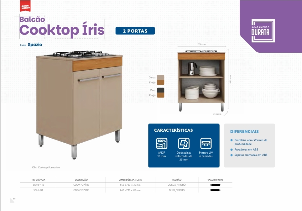 Balcão Cooktop Iris | Móveis Primavera 0226