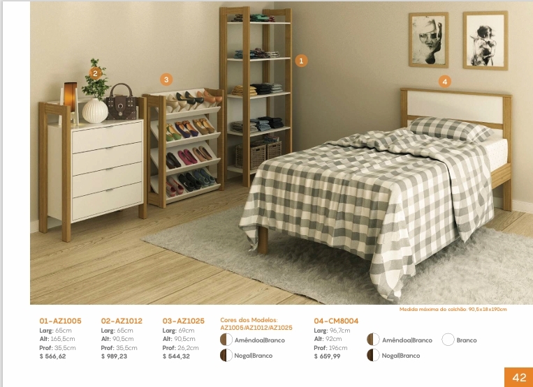 Cama Solteiro | CM8004 | Tecnomobili 0226