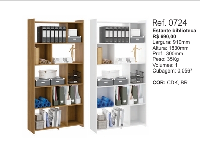 Estante Biblioteca | 0724 | Soluzione 0126
