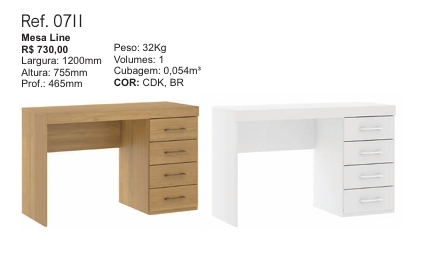 Escrivaninha Line | 0711 | Soluzione 0126