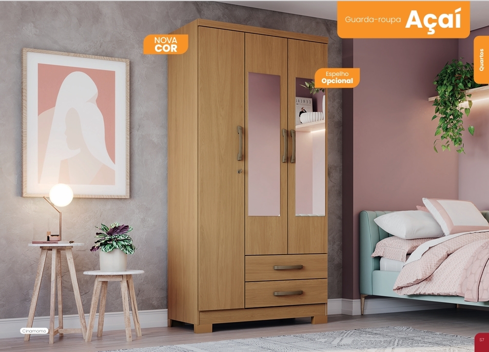 Roupeiro Açaí | DA133 | Com Espelho | Henn 0126
