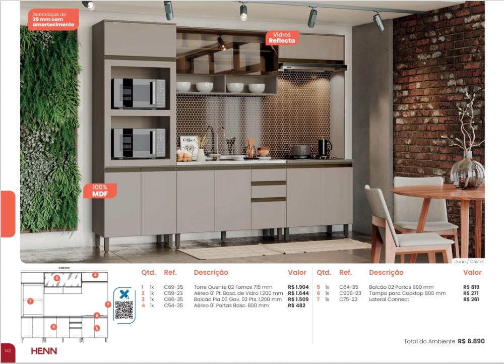 Cozinha  Connect | Cozinha Modulada | Henn 0126