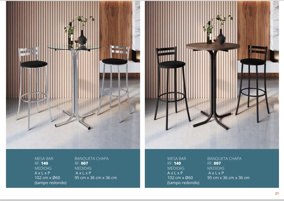 Mesa Bar 0,60 x 0,60 | 140 | Pop Simacla 0226