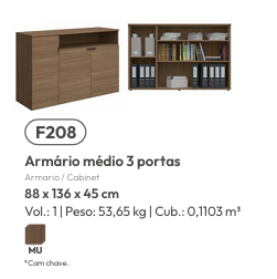 Armário Médio 3 Portas | F208 | Kappesberg 0226