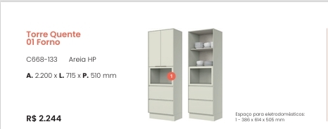 Cozinha  Fineze | Torre Quente 1 Forno | C668 | Henn 0126