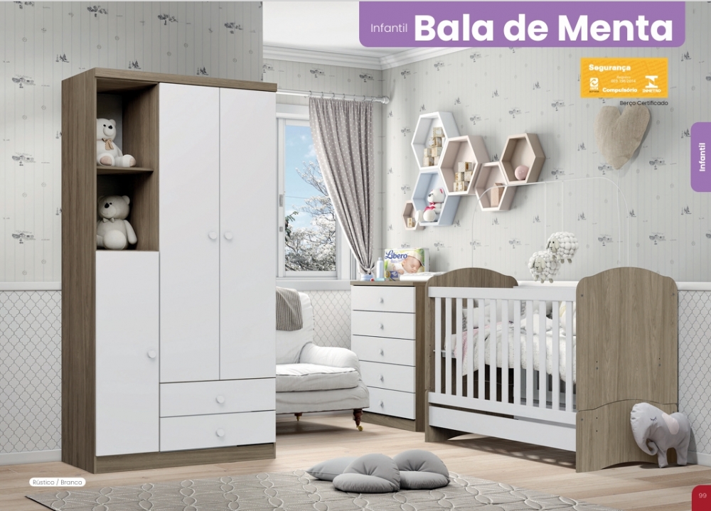 Quarto Infantil Bala De Menta  | Cômoda | IA710 | Henn 0126