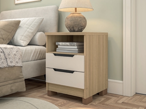 Mesa De Cabeceira 2 Gavetas 1 Nicho | Politorno 0226