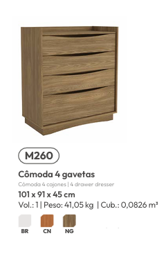 Cômoda 4 Gavetas | M260 | Kappesberg 0226 