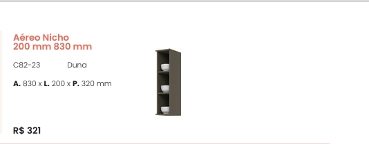 Cozinha  Connect | Aéreo Nicho | C82 | Henn 0126